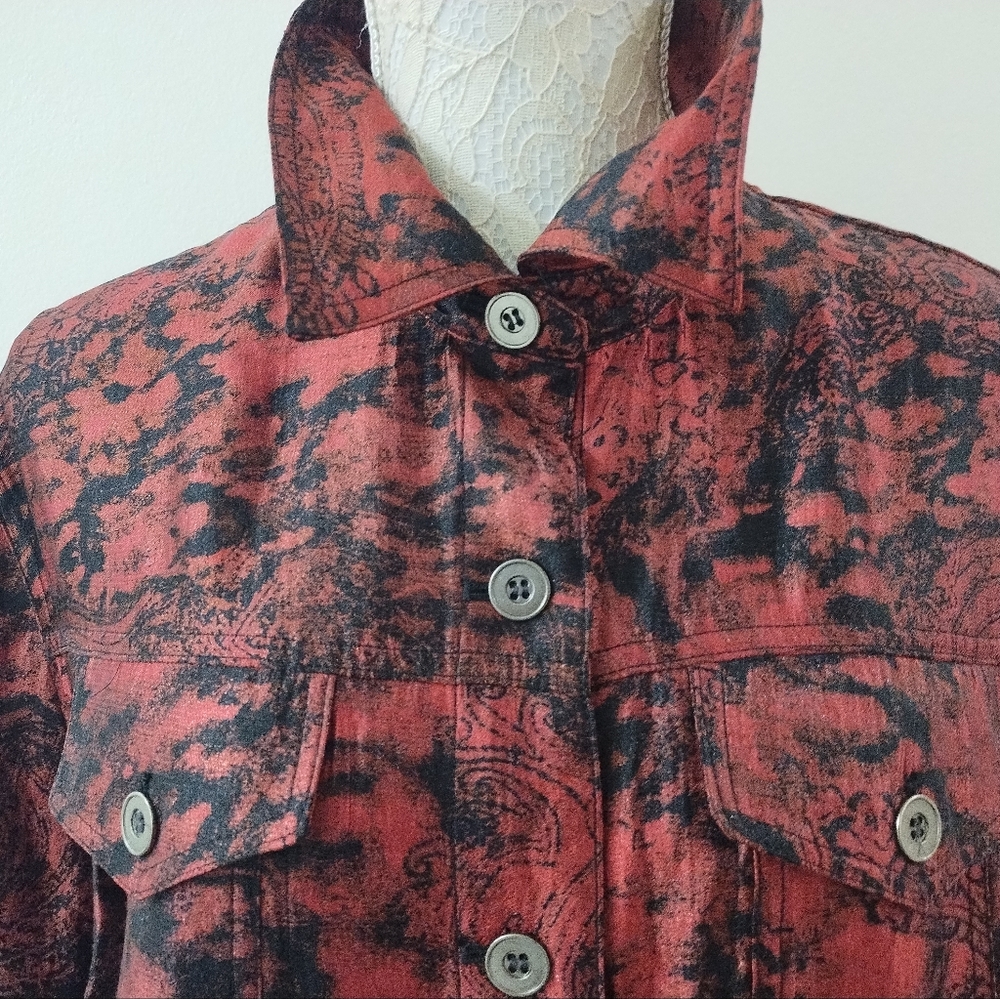 Ruby Rd Print Bomber Jacket Size 18w - image 2
